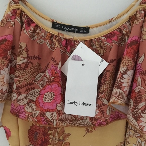 Lucky Leaves Brand Floral Ruffle Printed Dress - Picture 10 of 14